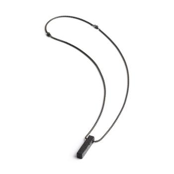 Halskette aus Edelstahl mit einem schwarzen Lavastein - Tantum Black Lava